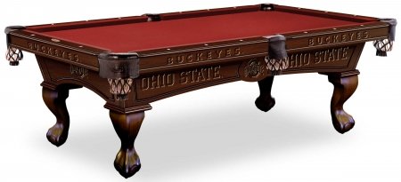 PT8-ECOS 8' Elmhurst Legs and Cinnamon Finish Pool Table with Ohio State University Logo
