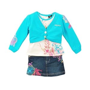 Buy Baby Phat Scooter Skirt T-Shirt Midriff Cardigan Outfit (Sizes 12M - 24M)