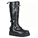 2 Inch Mens Platform Gothic Punk Style Boots Rockabilly Interchangeable Straps Veggie Pu Black