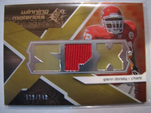2008 Upper Deck SPx Glenn Dorsey Chiefs Winning Materials GU Jersey Serial #'d Insert BV $6