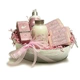 L'Epi de Provence French Soap - Hand Cream - Body Cream - Foam Bath Gift Basket - Lychee Rose
