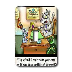Londons Times Funny Cat Cartoons - Fluffy Cohen Attorney At Claw - Light Switch Covers - single toggle switch