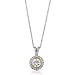 Sterling Silver 2-Tone CZ Solitaire w/ Side Stones Pendant Necklace image 4