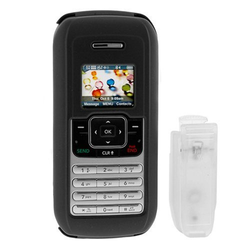 Solid Black Rubberized Snap On Case with Clip for LG VX9900 ENV Cell Phone