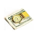 Steinhausen Watch and Money Clip Goldtone, Watch Yellow Dial Features Black Arabic Numerals and Goldtone Hands, TM 336 G
