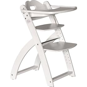 Wohnstyle - Chaise haute "YARIS" - H�tre Laqu�e BLANC Bois H�tre Chaise d'enfant Baby