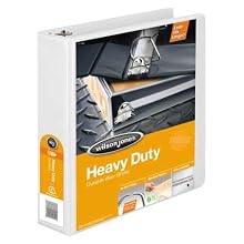 Wilson Jones 385 Line Heavy Duty Locking D-Ring View Binder 2-Inch Capacity, 8.5" x 11" Sheet Size, White (W385-44W)