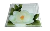 Peggy Karr 10-Inch Glass Magnolia Square Plate