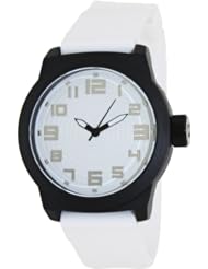 Kenneth Cole REACTION Unisex RK1311 Street Black Case White Record Dial Silicone Strap Watch