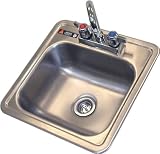 Aero 15 wide Stainless Steel drop in sink with faucet and strainer basket
