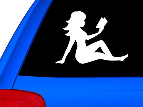 Girl Reading Book , Bumper Car Laptop Decal Sticker DecalLand909415-6inch