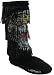 Ed Hardy Denali Women's Black Suede Fringed Boots Tiger