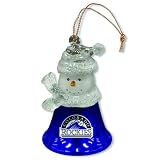 Pack of 3 MLB Colorado Rockies Snowman Bell Christmas Ornaments 2.5"