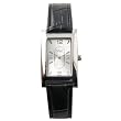 New Alloy Metal Black Croco Leatherette Rectangle Mens Watch Featuring a Buckle Closure