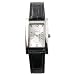 New Alloy Metal Black Croco Leatherette Rectangle Mens Watch Featuring a Buckle Closure