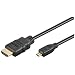 Wentronic HDMI High Speed Kabel mit Ethernet (HDMI A-Stecker auf HDMI D-Stecker) 1 m