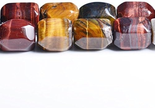 Strand Of 18+ Mixed Tiger Eye Approx 15 x 20mm Faceted Nugget Beads - (CB30925) - Charming Beads