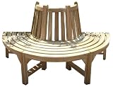 Baumbank Teakbank 1/2 Kreis Ø ca. 180 cm Gartenbank