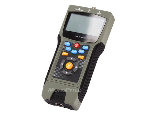 Monoprice Professional Coaxial, RJ45, and RJ11/12 Multifunction Tester w/ LCD Display 