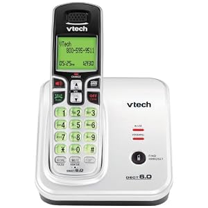VTech CS6219 DECT 6.0 Cordless Phone, Silver/Black, 1 Handset VTech CS6219 DECT 6.0 Cordless Phone, Silver/Black, 1 Handset