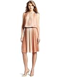 BCBGMAXAZRIA Women's Sofi Color Block Pleated Dress, Apricot Mist Combo, 0