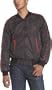 French Connection Men's Baseball Nylon Jacket,Black/Blood Red,Small