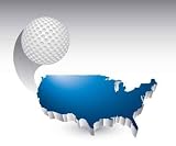 Golf Ball over Blue United States Icon - 24