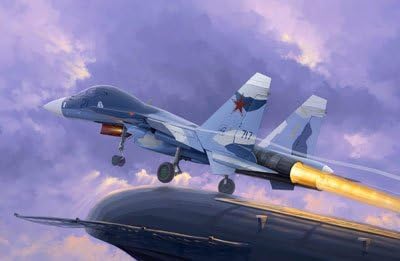 1/72 Scale Sukhoi Su-33UB Flanker D Russian Air Force Carrier Plastic Model Kit Figure Collection Mecha Fighter Toy Airplane Aeroplane Royal Aircraft Plane Decor Trumpeter Model