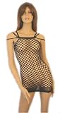 Black Fishnet Mini Dress One Size Fits Most