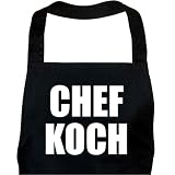 Produkt-Bild: Sch&uuml;rze CHEFKOCH schwarz, Kochsch&uuml;rze, Latzsch&uuml;rze, Grillsch&uuml;rze, K&uuml;chensch&uuml;rze