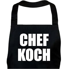 Sch�rze CHEFKOCH schwarz, Kochsch�rze, Latzsch�rze, Grillsch�rze, K�chensch�rze