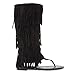V-Luxury Womens 32-ANIKA66 Open Toe Knee High Flat Sandal Fringe Gladiators