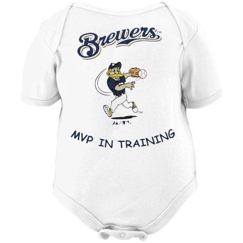 Majestic Milwaukee Brewers Infant White MVP In Training Creeper (3-6 Months)