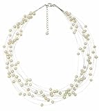 Produkt-Bild: VALERO PEARLS 60440510 12-str&auml;ngiges S&uuml;&szlig;wasser-Zuchtperlencollier in weiss ca. 43 + 5 cm lang