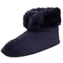 Dearfoams Women's Microfiber Velour Slipper,Cadet Navy,Large (US Women's 9-10 M)