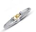 Sterling Silver and 18K Gold Overlay Bangle Bracelet - 7.5 - Phillip Gabriel Collection