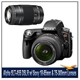 Sony Alpha DSLR-SLT-A55 Digital Camera, 16.2MP, Built-In GPS, 3″ Tiltable LCD, Full HD 1080/60i Video, 3D Sweep Panorama Mode, 10fps, Up to ISO 12800 Sensitivity. Kit Includes Sony’s 18-55mm f/3.5-5.6 Lens & 75-300mm f/4.5-5.6 Compact Super Telephoto Zoom