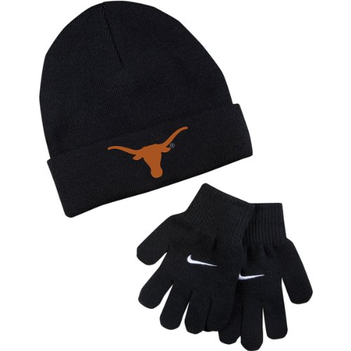 Nike Texas Longhorns Boy's Team Basic Beanie & Glove Set One Size Fits Most