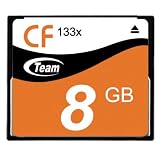 TEAM CF 8 GB 133倍速 転送速度:読み込み22MB/s以上 書き込み9MB/s以上 動作電圧:3.3V~5V TG008G2NCFF