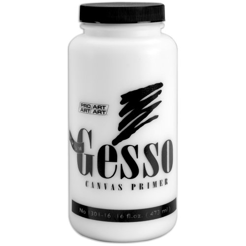 PRO ART 16 Oz Premium Gesso Canvas Primer Acrylic Paints Pastels Charcoal Crayon eBay