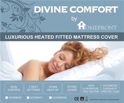 HOMEFRONT FULLY FITTED WASHABLE SUPER SIZE DUAL CONTROL MATTRESS COVER (203 x 182cm)