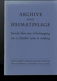 Produkt-Bild: Archive und Heimatpflege