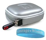 Silver Bluetooth Headset Pouch carrying Case for Jabra BT125 BT135 BT160 BT185 BT2040 BT3010 BT350 BT5010, Nokia BH-900 BH-803 BH-800 BH-703 BH-700 BH-602 BH-302 BH-211 BH-202 BH-208 BH-201 HS-26W, BlueAnt Z9 Z9i X3 V1 V12, Samsung WEP700 WEP500 WEP 350 WEP301 WEP210 WEP200 WEP180, Plantronics Discovery 925 665 655 645 640E Plantronics Voyager 855 815 510