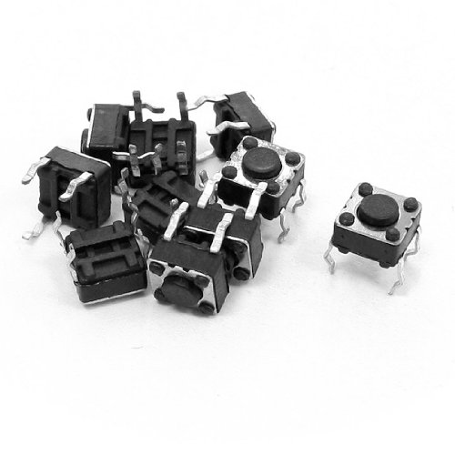 uxcell タクトスイッチ　PCBモーメンタリ触覚タクトプッシュボタンスイッチ　　 4ピンDIP　6x6x4.5mm　10個入り