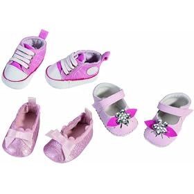 Zapf Creation Baby Born Shoes - Pink Shoes with three flowers