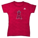 MLB Girls Anaheim Angels Short Sleeve Longer Length Burnout Tee
