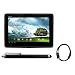 Premium Skque Black Silicone Skin Case + Micro HDMI to HDMI Cable 6 Feet + Black Aluminum Capacitive Stylus Pen for Asus Transformer Prime TF201