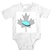 Onesie with map, maple leaf, canada, outline, anticosti island