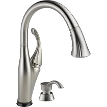 Delta 9192T-SSSD-DST Addison Single Handle Pull-Down Kitchen Faucet with Touch2O Technology and Soap Dispenser, Stainless