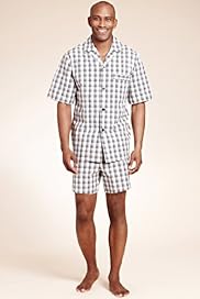 Pure Cotton Check Revere Collar Pyjama Shorts